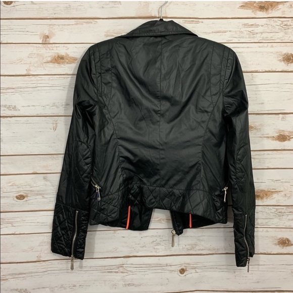 Vince Camuto Black Asymmetric Zip Moto Jacket - Picture 4 of 5